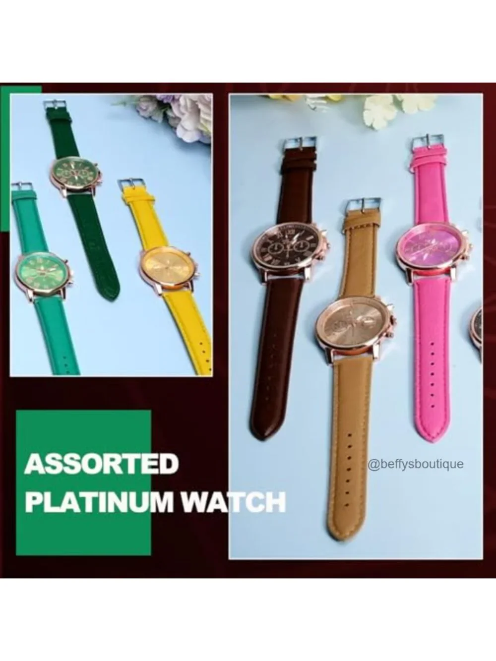 28 Pack Unisex Quartz Watches PU Leather Strap Roman Numeral Analog